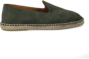 PAYMA - Herren Leder Espadrilles Sommerpantoffeln. Wildleder Mokassin Loafer Sandalen. Freizeitschuhe. Sommerschuhe für Herren. Gummi und Jute Schuhboden. Braun, Marineblau und Khaki.