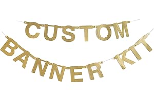 SUNBEAUTY Personalised Banner Customizable Letters Symbols Banner DIY Welcome Banner Letter Banner Gold for Christmas Birthday Wedding Valentine's Day Baby Showers Photo Props Family Party Decor