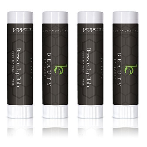 Lip Balm - Peppermint 4 Pack - 100% Natural Ingredients - Treatment for Chapped Lips
