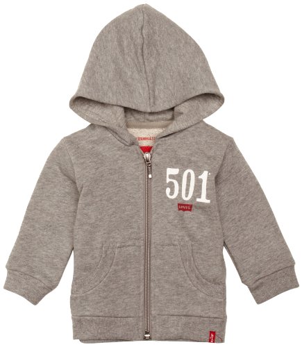 Levi's Baby Boys 0-24m N91708A Zipper Hoodie, Grey Chine, 6-12 Months (Manufacturer Size:6 Months)