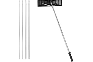 GOPLUS snöskyffel för tak, justeringsområde 148–608 cm, snöskyffel med teleskophandtag av aluminium, takrensare med överdimensionerat blad och halkfritt handtag, snöröjare för tak och fordon