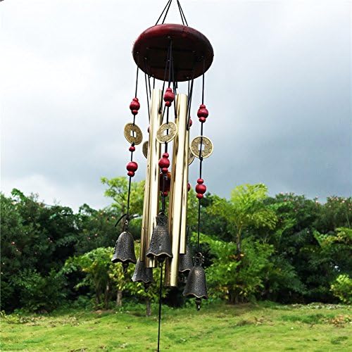 Garden Wind Chimes, Vintage Wood Bronze Tubes Bells Anti-rust Decoration for Indoor Outdoor Home Decor Lucky Birthday Gift