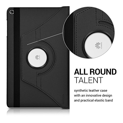 kwmobile Hülle für Huawei MediaPad T2 10.0 Pro – 360° Standfunktion Case Tablet Schutzhülle Kunstleder – Smart Cover Tabletcase Schwarz - 3