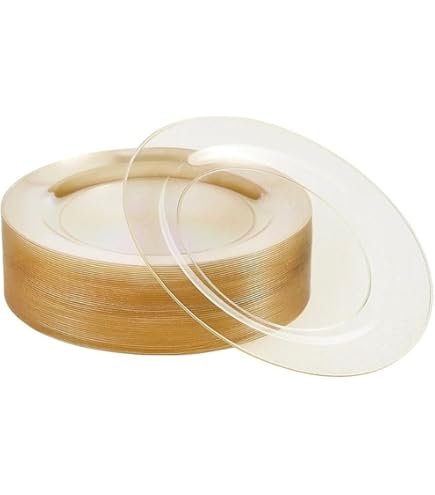 Set 6 Sottopiatti Trasparenti &Oslash;33cm Con Bordo Rigato - Decorativi Per Tavola