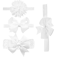 4 Fasce Per Bambine Con Fiocco - Elastiche, Per Battesimo, Compleanno, Decorazione - Foto 4