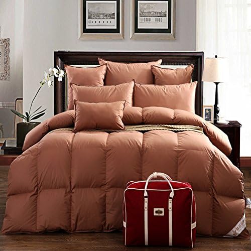 DW&amp;HX Padded quilt thick fluffy quilt warm and queen comforter duvet, Insert white all-season white down alternative quilted -Coffee 150x200cm(59x79inch)