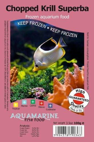 *** BUY 2 AND GET 1 FREE *** FROZEN CHOPPED KRILL SUPERBA - Fish food in 100g blister pack - Excellent for most medium and large of freshwater and marine fish *FREE DELIVERY*