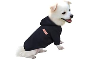 HuaLiSiJi Bluza z kapturem dla psa Bluza z kapturem dla psa Chihuahua Sweter z polaru, ciepły i lekki, o miękkiej teksturze, łatwy do noszenia i jasny kolor (Czarny, S)