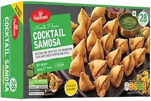 VEENAS Haldiram's Cocktail Samosas 28pcs | 650G | Samosas | Ready to Eat | 100% Fresh | Indian Origin - B1G1