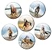 Produktbild Kühlschrankmagnete Pferd Magnete für Magnettafel Kinder stark 6er Set mit Motiv Tiere lustig groß rund 50mm Pferdemotiv Pferde am Meer
