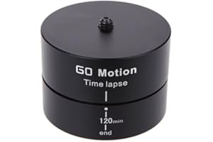 TENLACUM ptcm 360 ° 60 Minuten Schwenken drehbar Mechanische Panorama Kopf Zeitraffer Stabilisator mit 1/10,2 cm 3/20,3 cm Stativ Mount Adapter für GoPro/Action Kamera Smart Handys DSLR-Kameras