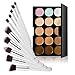 LEORX Face Contour Kit Highlighter Makeup Kit 15 Colour Cream Concealer Palette with 10pcs Brush