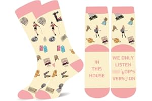 CoFlink Music Socks, Music Album Inspired Gift Novelty Crew Sock with Color Pattern for Women Men Music Lover Fans Gift