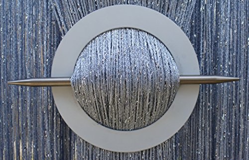AeMBe - Fadenvorhang Fadengardine Türvorhang - 150cm X 250cm - Grau/Silber - Höchste Qualität