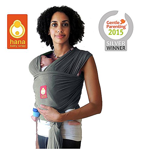 Hana BAMBOO Baby Wrap: Organic | Various colours | Light, lush and breathable baby slings | BAMBOO- Org.cotton-Elastane | FREE SHIPPING (Olive Grey) (Short)