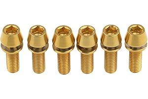 Ruifu M5 Titanium Gr5 - Tornillos cónicos para freno de disco fijos (6 unidades, 16, 18, 20 mm)