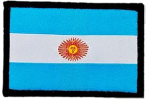 PANDIUI23 Patch ricamate Bandiera Argentina con Colori Ufficiali - Scudo ricamato - Patch motociclistiche ricamate - Patch Militari, Patch Argentina (Argentina)