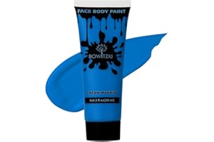 Bowitzki Peinture pour le visage et le corps - 2 oz - Crème - 60 ml - Effet spécial pour adultes et enfants - Halloween - Fête de Noël - Cosplay (bleu)