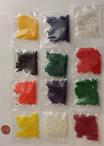 12 Pack Combo Sooper BeadZÂ® Water Beads Gel - 12 Colors - 5 grams per pack make over a quart per pack - Wedding Decoration Vase Filler - Plant Growing Balls Crystal Mud Soil Water Beads - ALMOST 3 GALLONS of BEADS TOTAL - Orbeez Refill