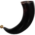 CHICAMPERA Corne Viking en Corne de Bœuf Noire Légère et Faite Main, Accessoire Rustique pour Décorations à Thème Historique et Fêtes Costumées