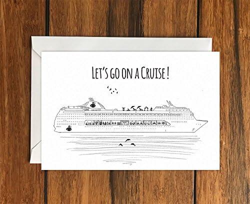 Let's go on a Cruise! One Original Blank Greeting Card A6 and Envelope Perfect gift card