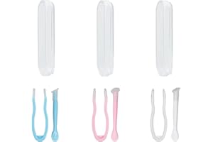 LuenHego Contact Lens Applicator 3 Pack with Remover Tools, Tweezers, Suction Stick Handler and Storage Cases - Pink, Blue, White