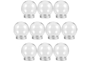 Yardwe 10 bolas de nieve DIY de 150 ml, transparentes, reutilizables, de plástico, con tapón de rosca para manualidades, decoración del hogar