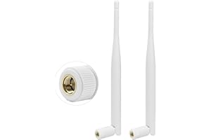 QKHCABLE 2-Pack External WiFi Antenna Dual Band WiFi 2.4GHz 5GHz 5.8GHz 6dBi SMA Male Aerial Antenna Replacement for WiFi Router Range Extender Gateway Wireless Mini PCI Express PCIE Network Card USB Adapter