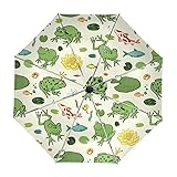 alaza Divertida del Viaje de la Rana Animal Paraguas de Apertura automática Cerca de...