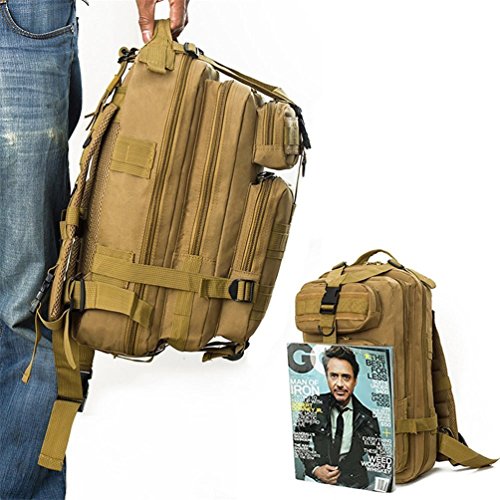 hmilydyk Tactical MOLLE Rucksack army Patrol 3P Military Sport Tasche für Camping Wandern Trekking wasserdicht 25L hautfarben
