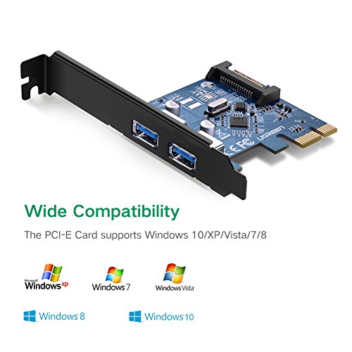 UGREEN Tarjeta PCI Express 2 Puertos USB 3 0 con UASP  Alimentaci  n por SATA 15 Pines y Perfil Doble