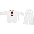 Jiawu Taekwondo Uniform, Hand Locked Breathable V Neck Taekwondo Dobok Suit for Taekwondo Class