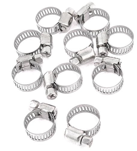 sourcingmap® 10 pcs Edelstahl 9 mm bis 16 mm Schlauch Rohrschellen Clips Verschluss
