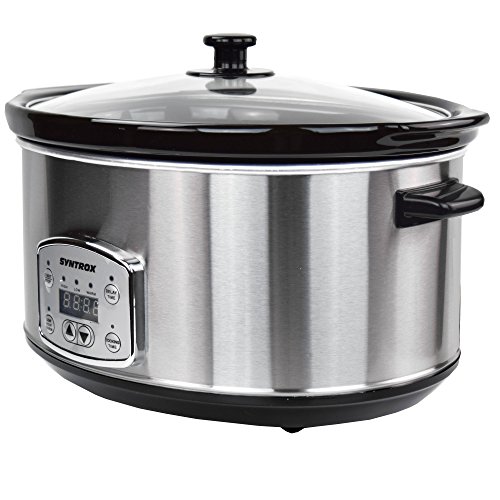 Syntrox Germany Digitaler Edelstahl Slow Cooker 6,5 Liter mit Warmhaltefunktion - 4