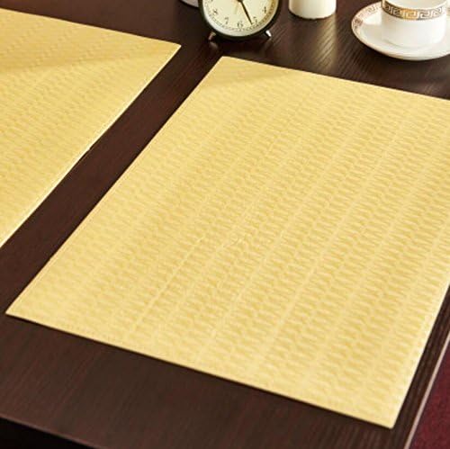 X&L Rectangular heat pad Western leather table mat European Continental table mats for household hotel restaurant party , yellow