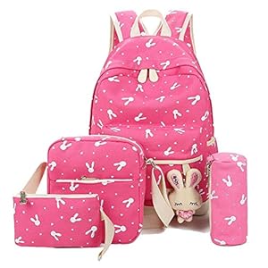 YiLianDa Mochila Escolar Niña Mensajero Monedero Mujer Canvas de Lona Casual Mochilas