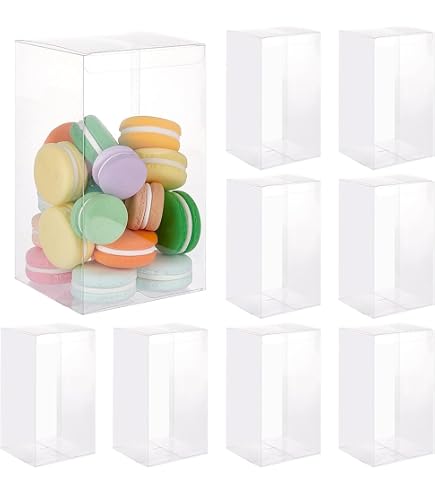 20 Boîtes Cadeaux Transparentes 5x5x18 Cm - Pour Mariage, Bonbons, Cupcakes (PVC)