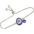 Octagon Hub Women Gold-Toned & Blue Evil Eye Wraparound Bracelet Evil Eye Bracelet bangles for girls and women's and for Gifts