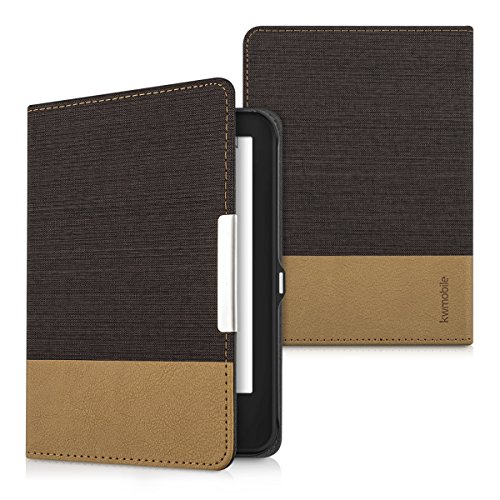 kwmobile Hülle für Tolino Shine 2 HD – Flipcover Case eReader Schutzhülle – Bookstyle Klapphülle Schwarz Braun - 8