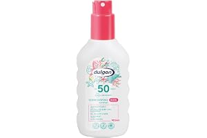 dulgon LSF 50 Solspray för barn, 200 ml solkräm utan oktokrylen, skydd mot UVA- och UVB-strålning, barnsolkräm 50 vattentät, parfymfri, vegansk och mikroplastfri