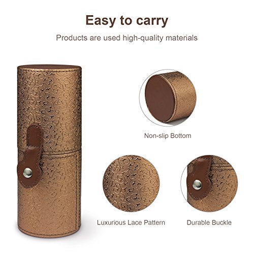 CINEEN Make up Pinselset 12 Stück Schmink Pinsel Kosmetikpinsel einschließlich Foundation Lidschatten Augenbrauen Concealer Gesichtspinsel mit PU Pinselhalter - 2