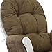 White Glider Rocking Nursing Maternity Breastfeeding Chair With Footstool (Brown Fabric)