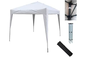 MCC DIRECT 2x2m Pavillon, Gartenpavillon, Faltpavillon, Festzelt, Partyzelt mit silberfarbener Schutzschicht, (Weiß)