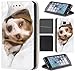 Price comparison product image Coverfix premium Samsung Galaxy A5 (model 2017) A520, flip cover, synthetic leather flip case 619 Hund Dog Braun Weiß