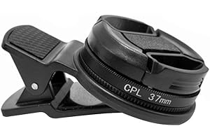 CICONY Filtro de lente CPL para cámara de teléfono, profesional, 37 mm, polarizador circular para teléfono móvil, con clip para la mayoría de los teléfonos inteligentes