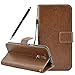 Produktbild Vanlog Motorola Moto G4 Leder Hülle Moto G4 Plus Ledertasche Brieftasche Schutz Handytasche mit Standfunktion und Kredit Kartenfächer Schutzhülle für Lenovo Moto G4 / G4 Plus Etui Flip Case Braun Tasche