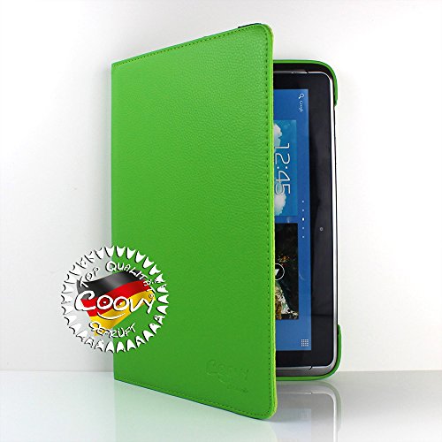 COOVY® 360° ROTATION COVER FÜR SAMSUNG GALAXY NOTE 10.1 GT-N8000 GT-N8010 GT-N8020 SMART HÜLLE TASCHE ETUI CASE SCHUTZ STÄNDER Farbe grün - 7