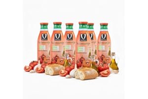 Villaolivo - Pack 6x1L Salmorejo 100% Natural | Receta Tradicional | Sin Conservantes ni Aditivos | Listo para Servir