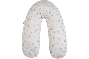 TINÉO - Coussin De Maternité, Coussin d'allaitement, Coussin de Grossesse, Multifonction 2 en 1, Soulager, Déhoussable, Fabriqué en France, 78x44cm (Éponge Vert Sauge/Trees)