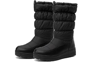 DYHQQ Damen-Schneestiefel mit Reißverschluss wasserdichte, isolierte Allwetter-Winterstiefel für Komfort – halten die Füße warm und trocken